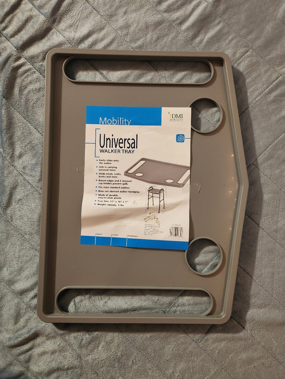 Universal Walker Tray - Gray Mobility Tray
